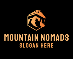 Hexagon Mountain Excavator logo design