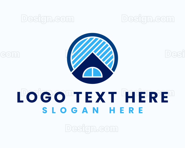 Geometric House Roofing Logo