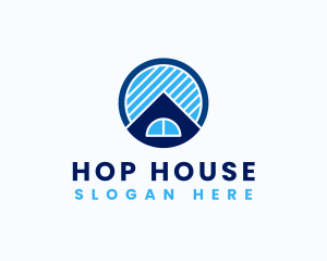 Geometric House Roofing logo design