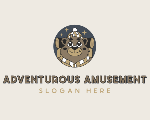 Bear Campsite Adventure logo design