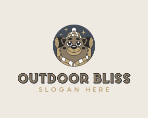 Bear Campsite Adventure logo design