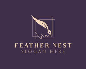 Writing Feather Pen logo design