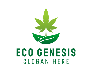 Organic Marijuana Plant  logo design