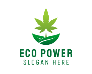 Organic Marijuana Plant  logo design