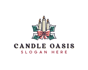 Candle Ribbon Christmas logo
