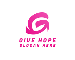 Pink G Stroke  logo design