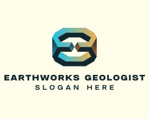 3D Geological Rock logo design