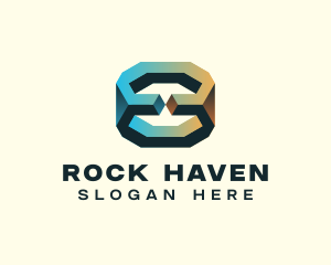 3D Geological Rock logo design