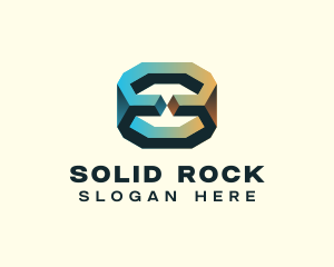 3D Geological Rock logo design