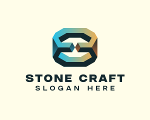 3D Geological Rock logo design