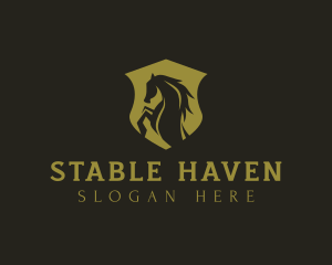 Horse Shield Stallion logo design