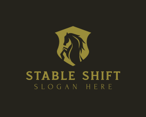 Horse Shield Stallion logo design