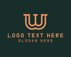 Geometric Serif Letter W logo
