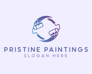 Gradient Paint Roller logo design