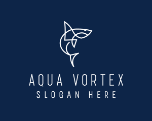 Puzzle Shark Animal logo design