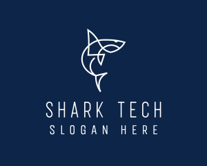 Puzzle Shark Animal logo design