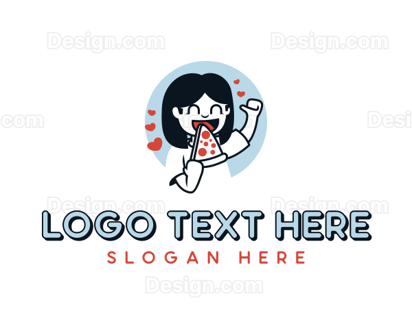 Pepperoni Pizza Girl Logo