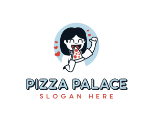 Pepperoni Pizza Girl logo design