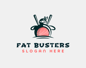 Fat Sushi Ninja  logo design