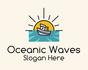 Ocean Sun Boat logo design