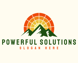 Mountain Energy Sunset  logo design