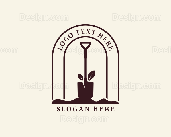 Shovel Lawn Gardening Logo