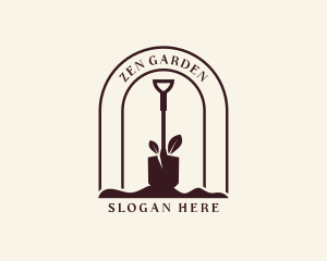 Shovel Lawn Gardening logo design