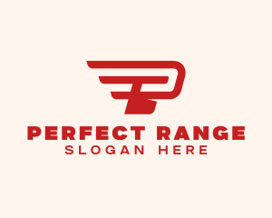 Wings Delivery Letter P logo design