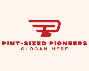 Wings Delivery Letter P logo design