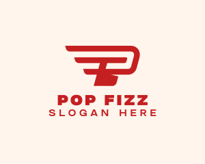 Wings Delivery Letter P logo design