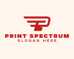 Wings Delivery Letter P logo design