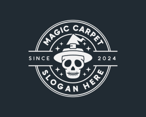 Magic Wizard Skull logo design