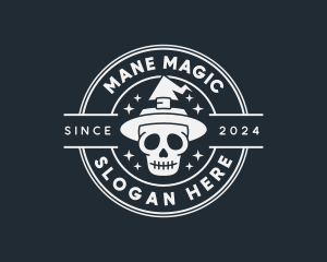 Magic Wizard Skull logo design