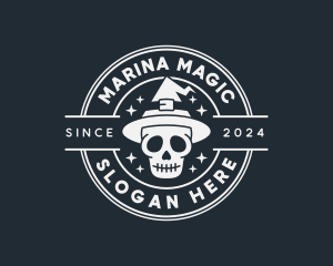 Magic Wizard Skull logo design