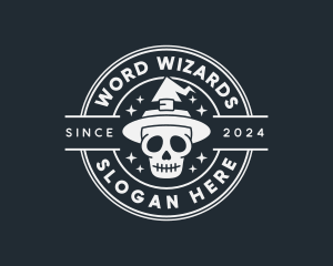 Magic Wizard Skull logo design