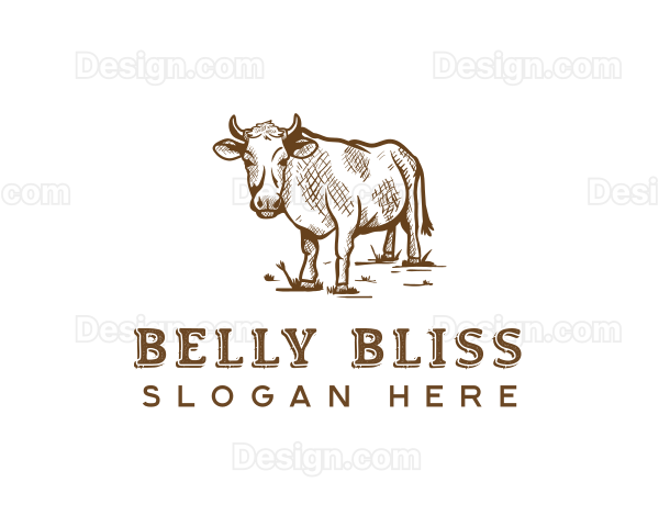 Cattle Dairy Pasture Logo