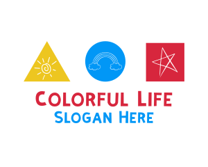 Playful Colorful Kid logo design