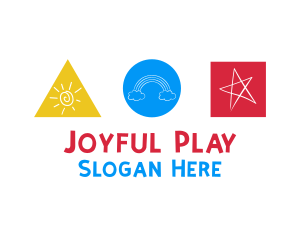 Playful Colorful Kid logo design