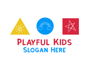 Playful Colorful Kid logo design