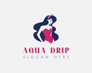 Retro Swimsuit Woman logo design