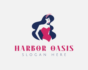 Retro Swimsuit Woman logo design