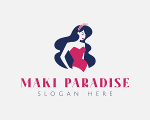 Retro Swimsuit Woman logo design