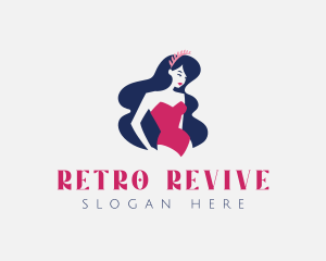 Retro Swimsuit Woman logo design