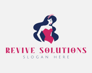 Retro Swimsuit Woman logo design