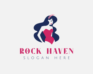 Retro Swimsuit Woman logo design