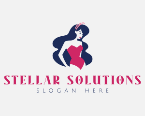 Retro Swimsuit Woman logo design