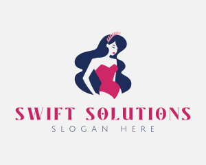 Retro Swimsuit Woman logo design