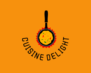 Cooking Pan Flame logo design