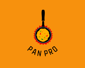 Cooking Pan Flame logo design