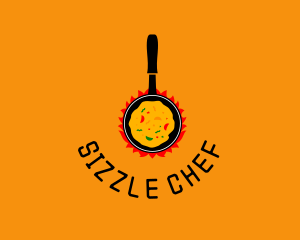 Cooking Pan Flame logo design